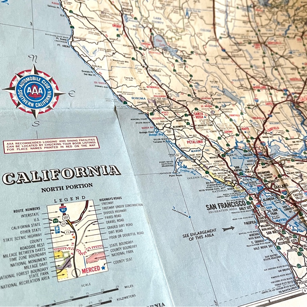 California Vintage Map 1977 - Picture 5 of 6